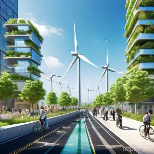 윤리적 투자와 글로벌 경제의 관계 - **Prompt 1: "A futuristic and vibrant sustainable city powered by clean energy. Dominant features in...
