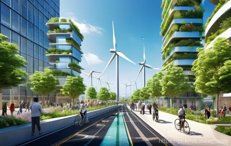 윤리적 투자와 글로벌 경제의 관계 - **Prompt 1: "A futuristic and vibrant sustainable city powered by clean energy. Dominant features in...