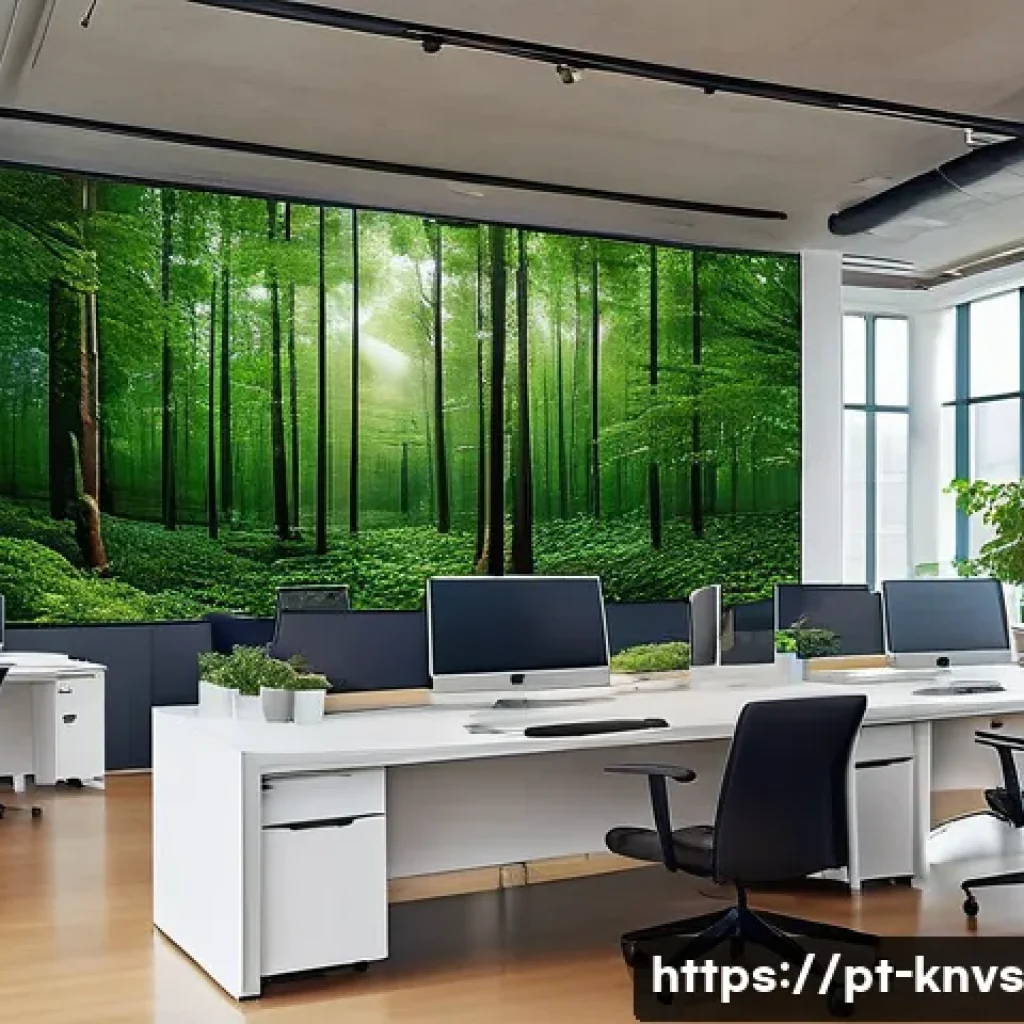 윤리적 투자와 기업의 성과 향상 - A modern corporate office environment with diverse professionals collaborating enthusiastically on s...